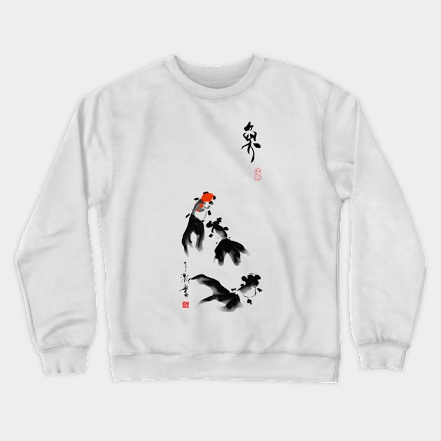 3 goldfishes swimming up Crewneck Sweatshirt by Huluhua